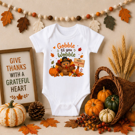 Gobble Til You Wobble - Holiday Thanksgiving Bodysuit