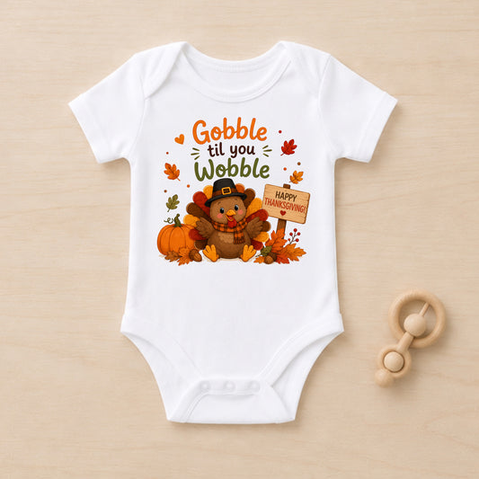 Gobble Til You Wobble - Holiday Thanksgiving Bodysuit