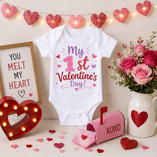 My 1st Valentine's Day II - Holiday Valentine's Day Bodysuit
