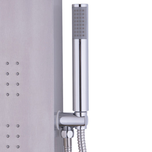 55 Inch Brushed Stainless Steel Shower Panel Rainfall Waterfall