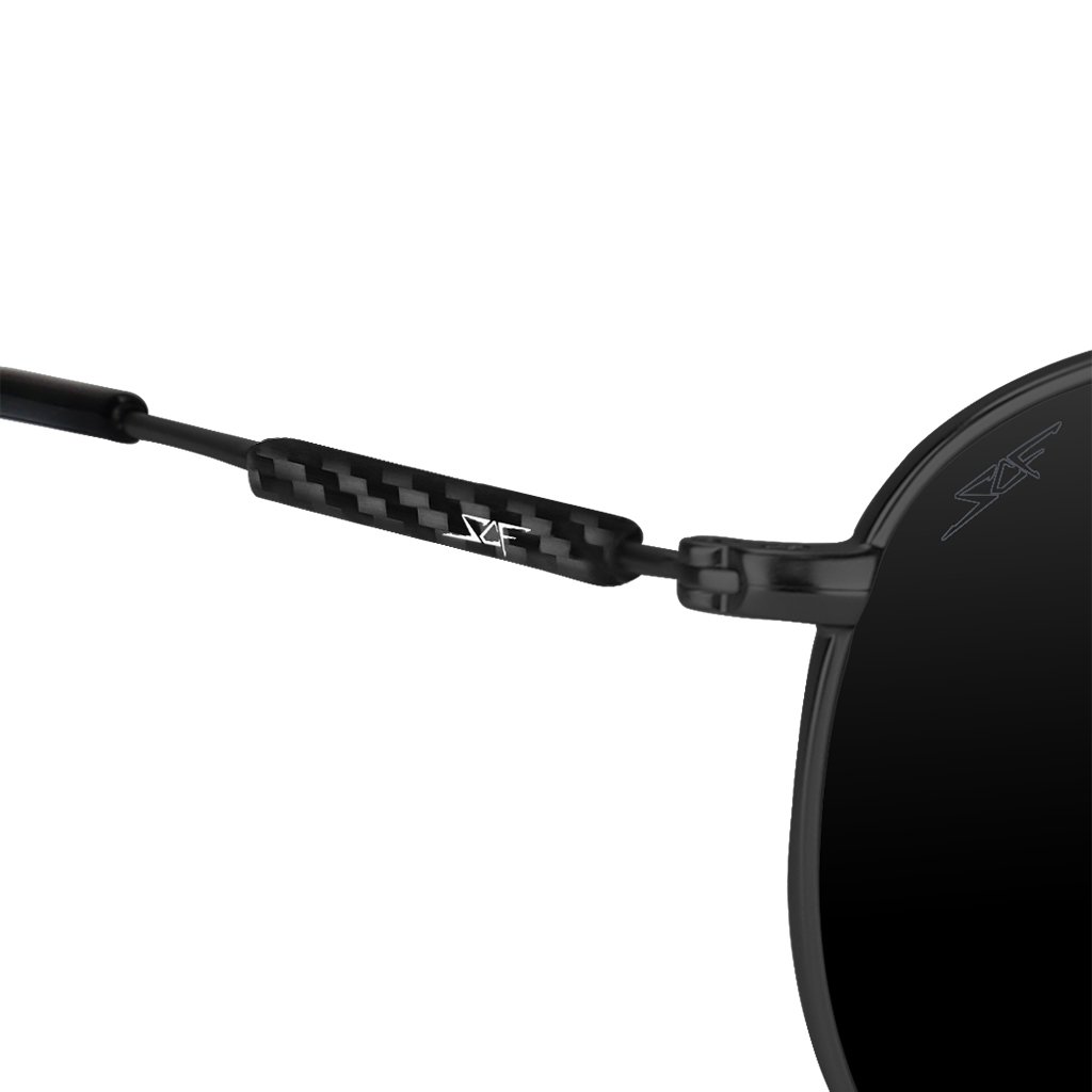 ●CAPTAIN● Real Carbon Fiber Sunglasses (Polarized Lens | Carbon Fiber Temples | Black) by Simply Carbon Fiber