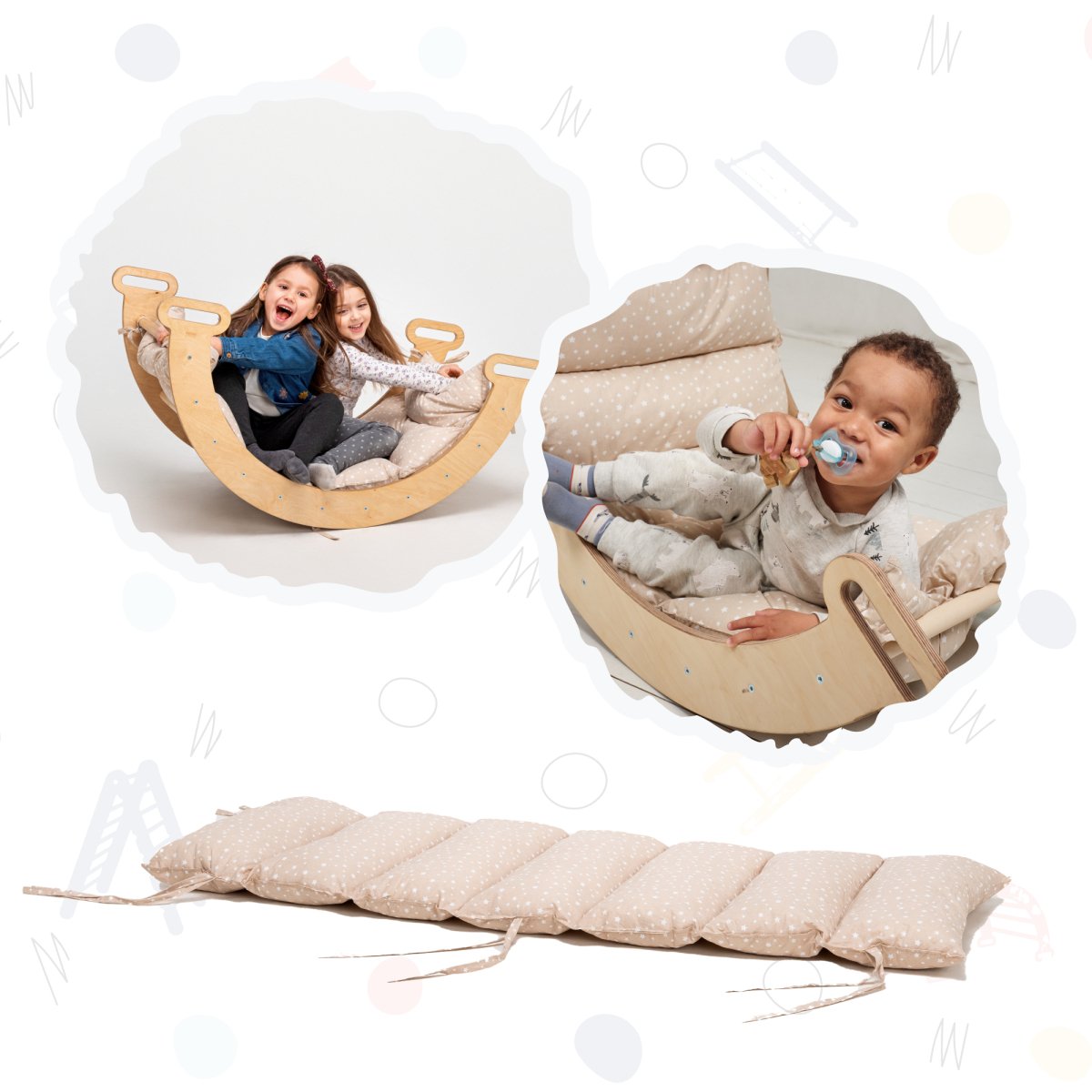 Cushion for Climbing Arch & Rocker Balance – Beige (Cushion Only)