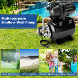 1200 W Garden Water Pump Shallow Well Pressurized Irrigation-Black