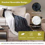 Heated Electric Blanket Throw with 10 Heat Levels-Gray