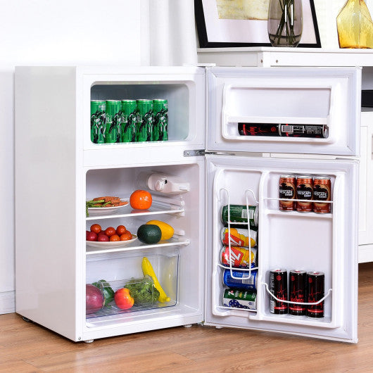 3.2 cu ft. Compact Stainless Steel Refrigerator-White