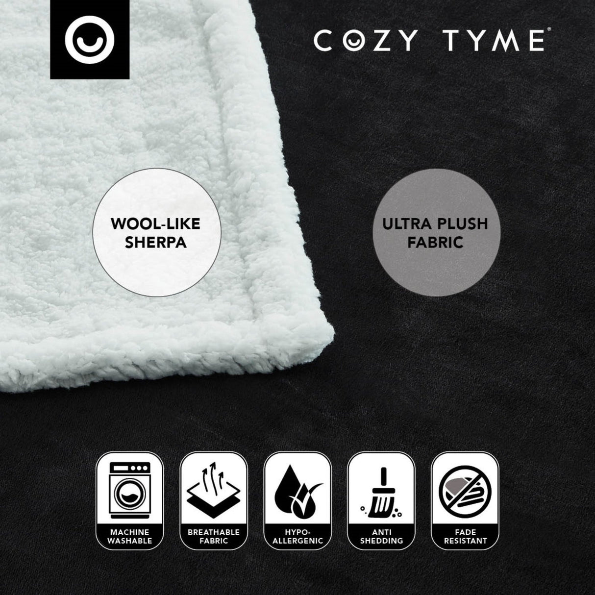 Zakary Flannel Reversible Sherpa Throw Blanket