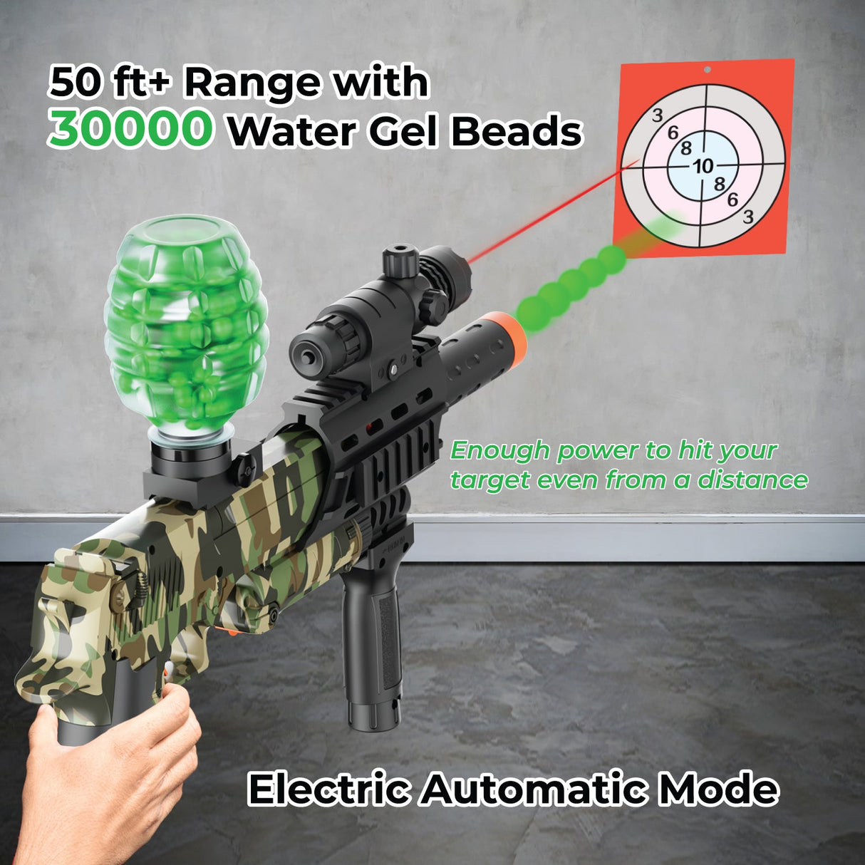 Contixo GB1 Camo Automatic Gel Ball Blaster with 30,000 Gel Beads by Contixo