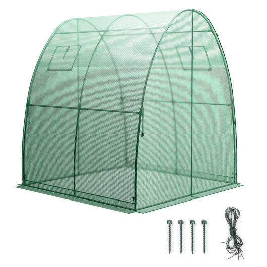 6 x 6 x 6.6 FT Outdoor Wall-in Tunnel Greenhouse-Green