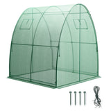 6 x 6 x 6.6 FT Outdoor Wall-in Tunnel Greenhouse-Green