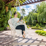 Hammock Chair with Thick Cushion & Macrame Holds up to 330 LBS-Beige