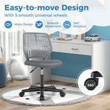 Height-adjustable Ergonomic Kids Desk Chair with Universal Casters-Gray