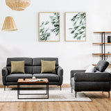 Modern Couched Sofa set with Adjustable Headrest-Gray