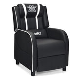 Massage Racing Gaming Single Recliner Chair-White
