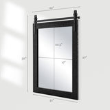 30 x 22 Inch Wall Mount Mirror with Wood Frame-Black