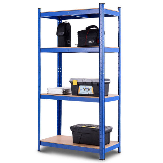 Adjustable Heavy Duty 4 Level Garage Tool Shelf Storage-Blue