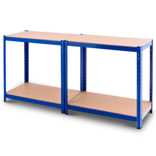 Adjustable Heavy Duty 4 Level Garage Tool Shelf Storage-Blue