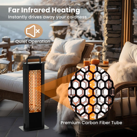 IP65 Waterproof Aluminum Heater with Double-Sided Heating and Overheat Protection-Black