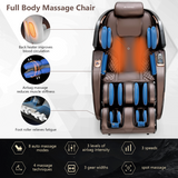 Enjoyment 23-3D Double SL-Track Electric Full Body Zero Gravity Massage Chair with Heat Roller-Brown