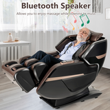 Enjoyment 23-3D Double SL-Track Electric Full Body Zero Gravity Massage Chair with Heat Roller-Brown