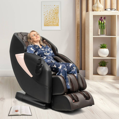 Relaxation 25 - Zero Gravity SL-Track Electric Shiatsu Massage Chair with Intelligent Voice Control-Black