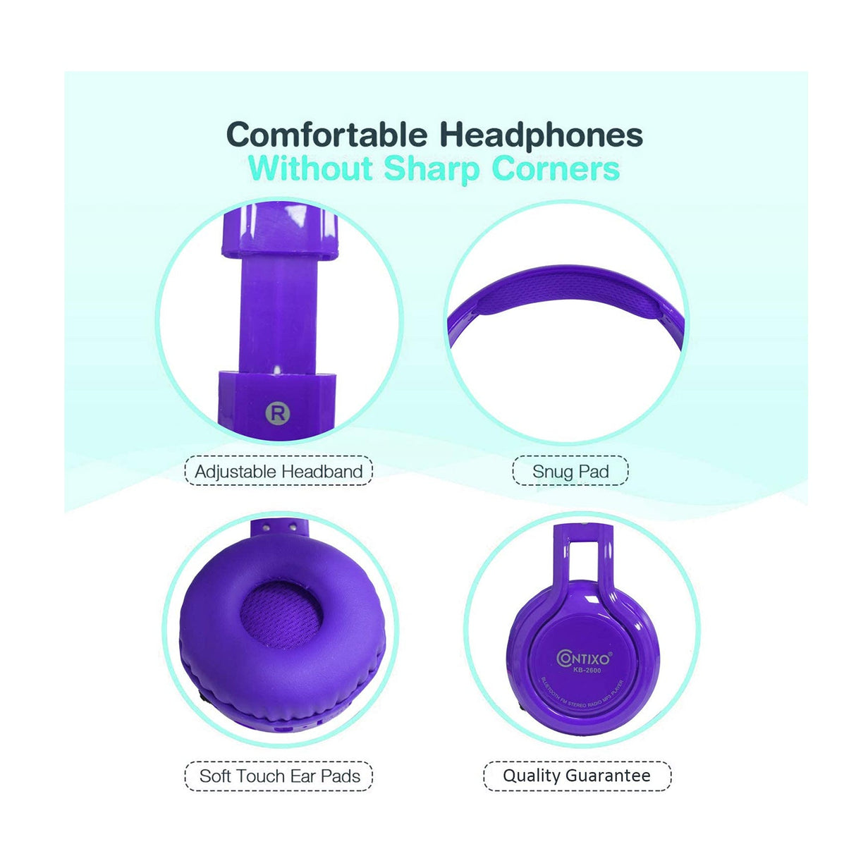 Contixo KB-2600 Kid Foldable Wireless Bluetooth Headphones by Contixo