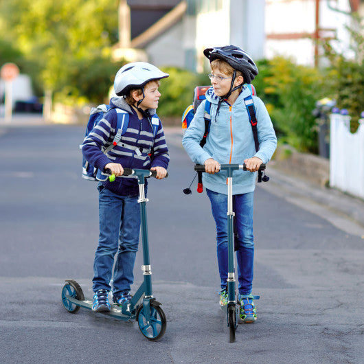 Folding Aluminum Alloy Scooter with 3 Adjustable Heights-Blue