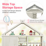 Kids Costume Storage Closet with Storage Bins and Shelves and Side Baskets for Kids Room-White