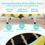 64" Kids Trampoline with Detachable Canopy and Safety Enclosure Net-Yellow