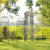 2 Pack 71 x 20 Inch Metal Garden Trellis Rustproof Plant Support for Climbing Plants-Green