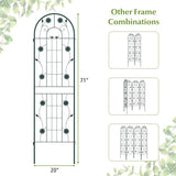 2 Pack 71 x 20 Inch Metal Garden Trellis Rustproof Plant Support for Climbing Plants-Green