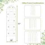 2 Pack 71 x 20 Inch Metal Garden Trellis Rustproof Plant Support for Climbing Plants-White