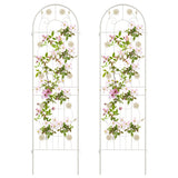 2 Pack 71 x 20 Inch Metal Garden Trellis Rustproof Plant Support for Climbing Plants-White