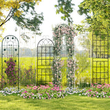 2 Pack 71 x 20 Inch Metal Garden Trellis Rustproof Plant Support for Climbing Plants-White