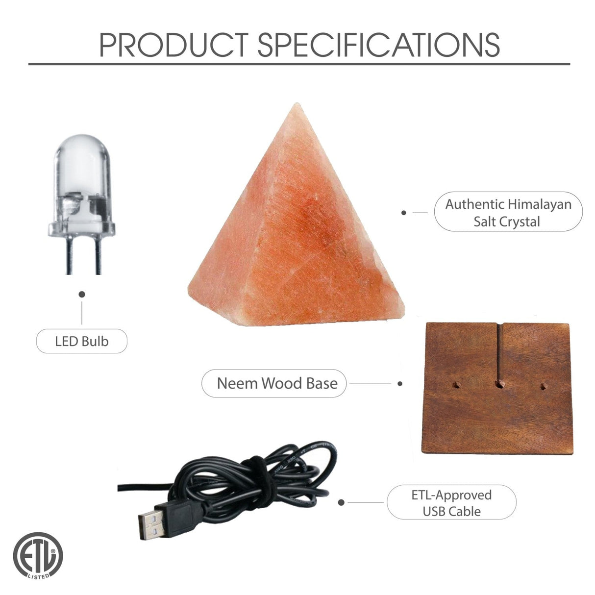 Abriella Piramide Salt Lamp