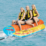 3-Person Inflatable Banana Boat with 3 EVA-padded Seats and Handles