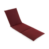 Outdoor Chaise Lounge Cushion Patio Furniture Folding Pad with Fixing Straps-Red