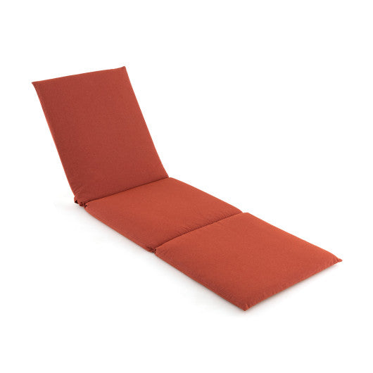 Outdoor Chaise Lounge Cushion Patio Furniture Folding Pad with Fixing Straps-Orange