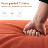 Outdoor Chaise Lounge Cushion Patio Furniture Folding Pad with Fixing Straps-Orange