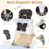 3-In-1 Convertible Baby High Chair for Toddlers-Dark Brown