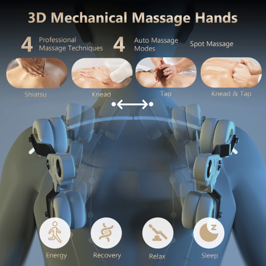 Therapy 21 - 3D SL-Track Electric Full Body Zero Gravity Shiatsu Massage Chair with Heat Roller-Brown