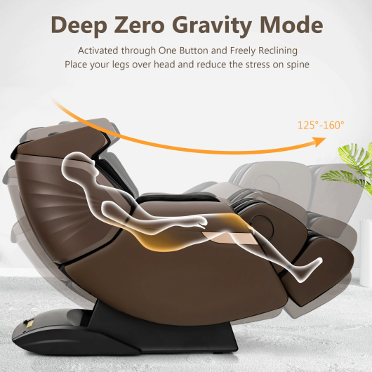 Therapy 21 - 3D SL-Track Electric Full Body Zero Gravity Shiatsu Massage Chair with Heat Roller-Brown