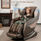 Therapy 22 - SL Track Full Body Zero Gravity Massage Chair Recliner Thai Stretch Heat Roller-Brown