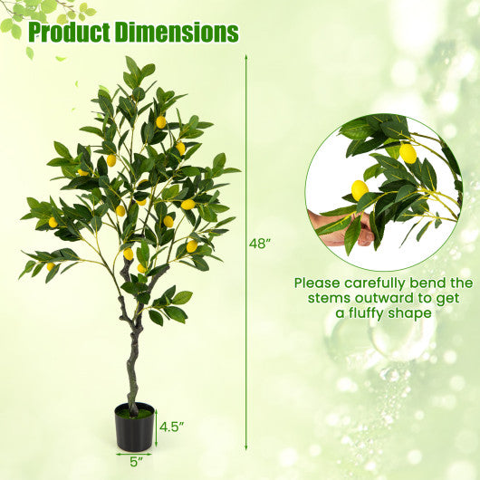 Artificial Lemon Tree 2.6/4/5.2 Feet Tall Fake Lemon Plant wuth Lemon Fruits-4 ft