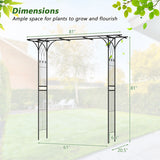 81 Inch Garden Arbor Metal Archway for Climbing Plants-Black