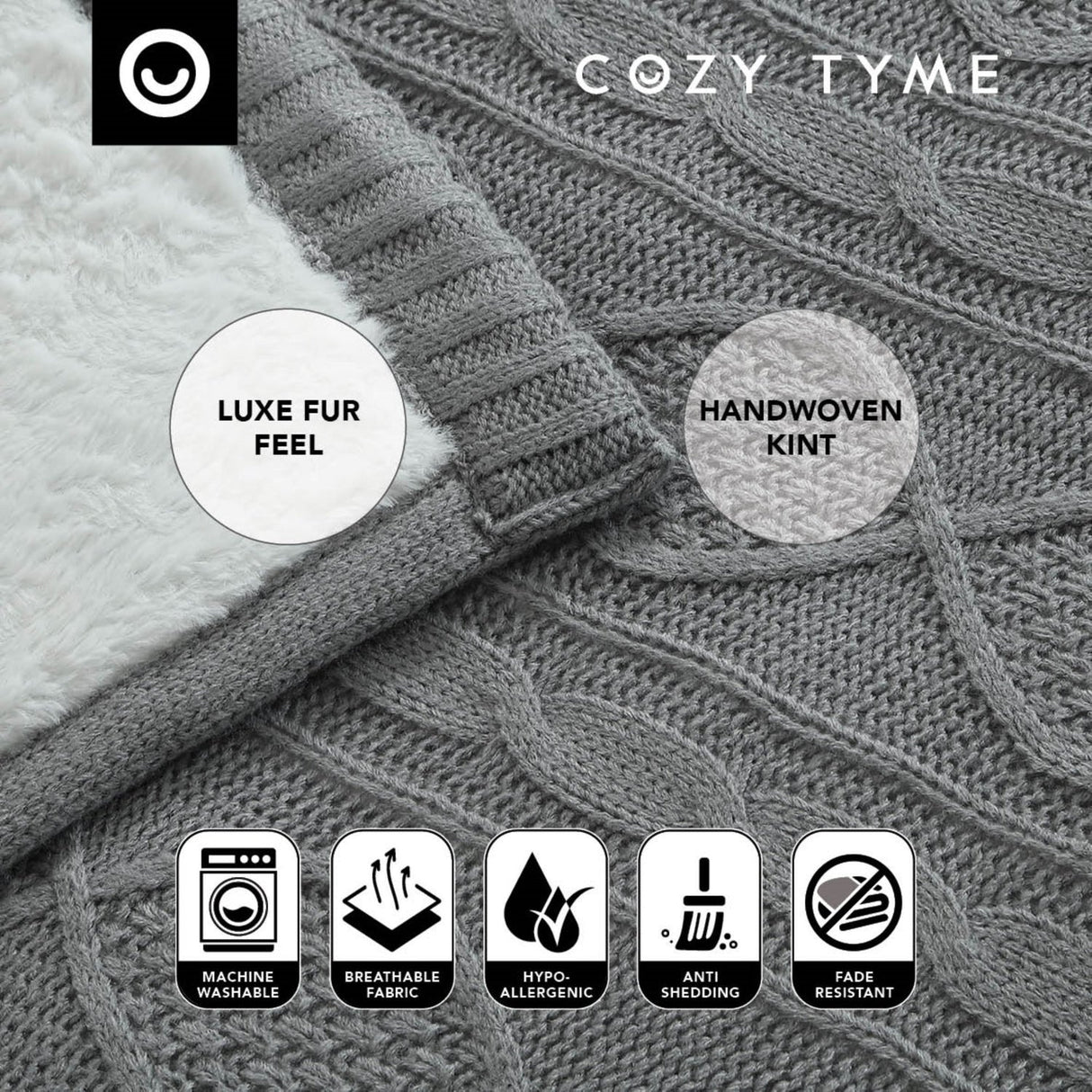 Yara Cable Knit Throw