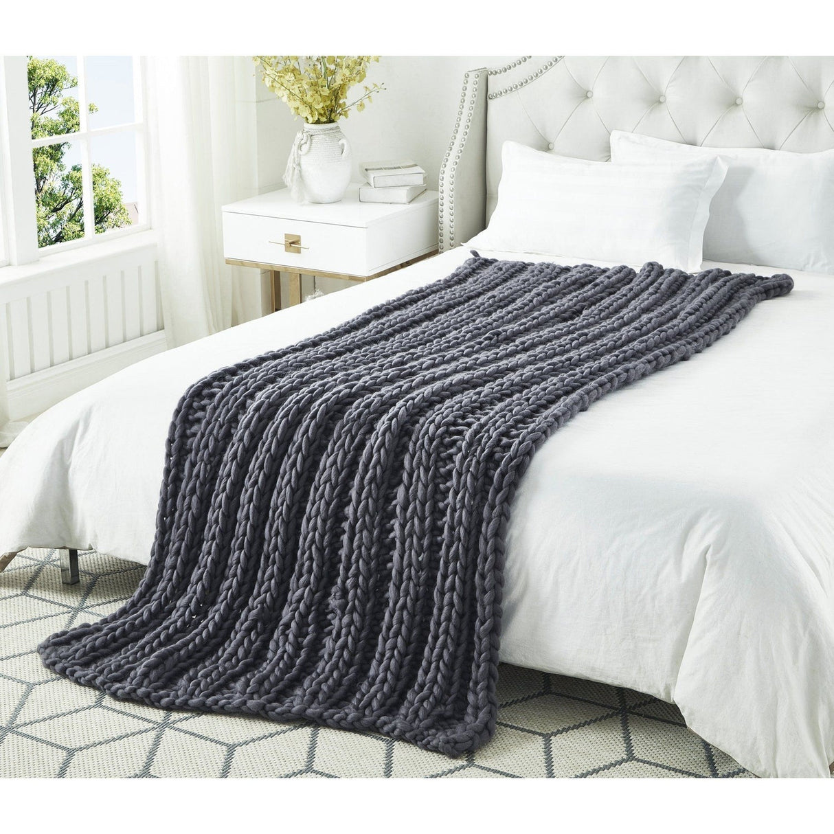 Yolly Channel Knit Throw