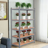 71 inch Heavy Duty Steel Adjustable 5 Level Storage Shelves-Gray