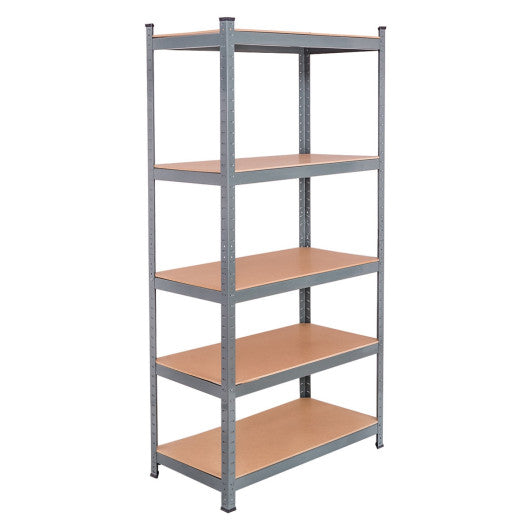 71 inch Heavy Duty Steel Adjustable 5 Level Storage Shelves-Gray