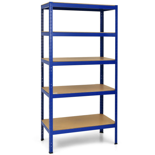 71 inch Heavy Duty Steel Adjustable 5 Level Storage Shelves-Blue