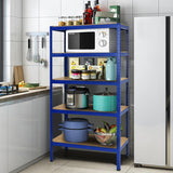 71 inch Heavy Duty Steel Adjustable 5 Level Storage Shelves-Blue